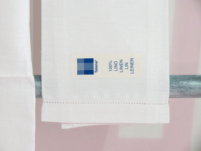 Set asciugamano+ospite puro lino "Art.43 orlo a giorno v.bianco"