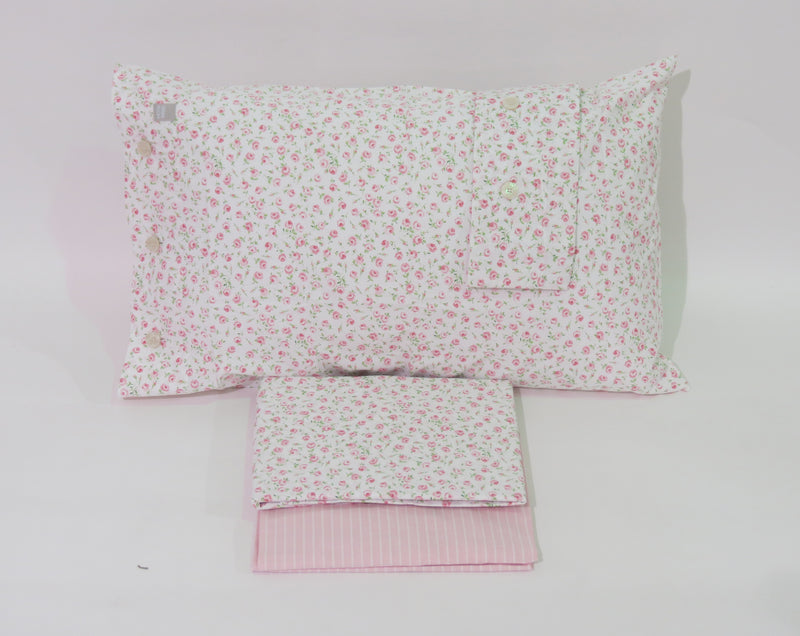 Completo letto piazza e mezza "FLORINE v.05 rosa" di Bossi Martha O&