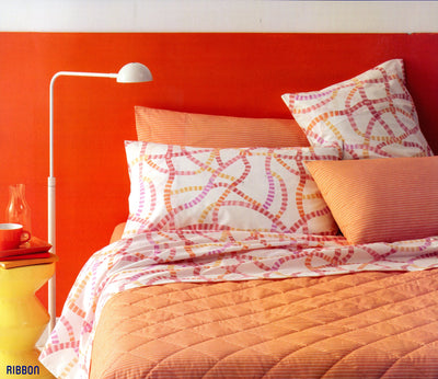 Completo letto piazza e mezza "Ribbon P1 arancio " di Bassetti