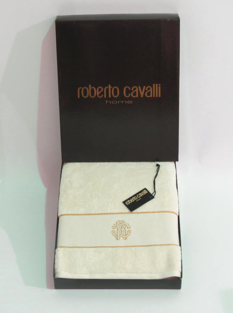 Set asciugamano+ospite "Gold New var.ivory" di Roberto Cavalli