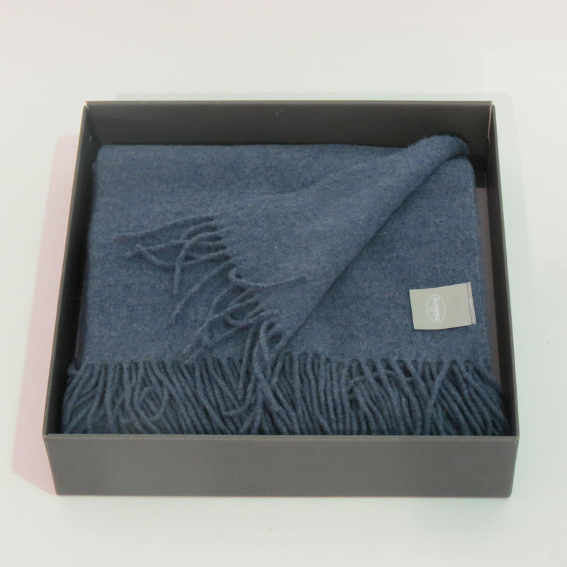 Plaid in pura lana 130x190 incluse frange "Npop t.filo v.040 jeans" di Somma